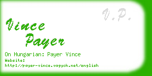 vince payer business card